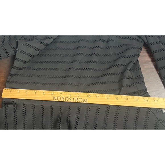 Banana Republic Black Peplum Blouse Top Women's SMALL Long Sleeve Lined Grunge - Picture 7 of 10